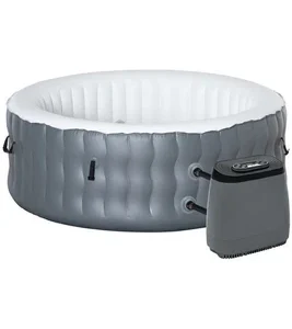 Spa gonflable Outsunny rond 4 personnes Ø 1,8 x 0,68H m - 108 buses