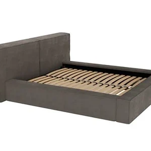 Lit 2 Places avec Coffre 180 X 200 Cm - Velours Côtelé - Taupe - Timano