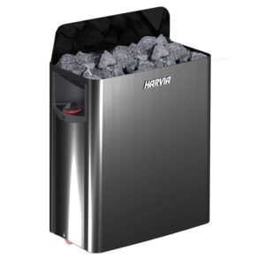 Poêle de sauna Harvia The Wall en acier noir avec unité de commande intégrée 6 kW