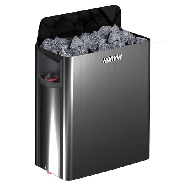Poêle de sauna Harvia The Wall en acier noir avec unité de commande intégrée 6 kW